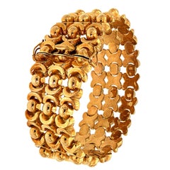 Retro 18 Kt Rose Gold Link Bracelet Made In Italy