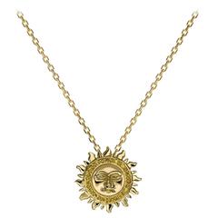 Ana De Costa Gold Yellow Diamond Sun Circular Pendant 3