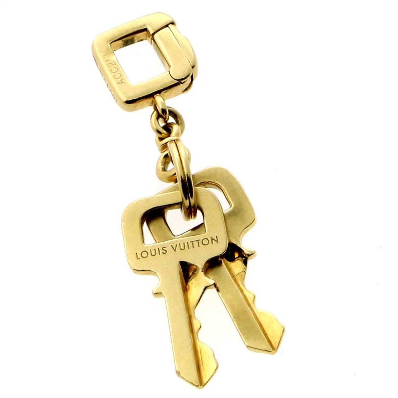 Louis Vuitton Gold Key Charm Pendant For Sale at 1stdibs
