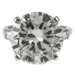8.23 Carat Round Brilliant Cut Platinum Diamond Ring 9