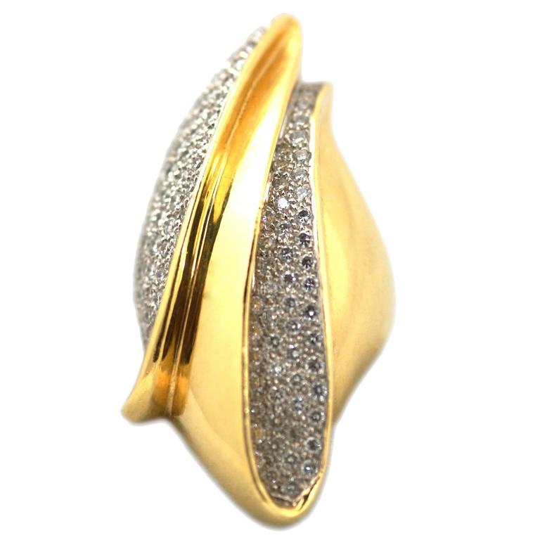 Bague italienne à motifs liquides des années 1970