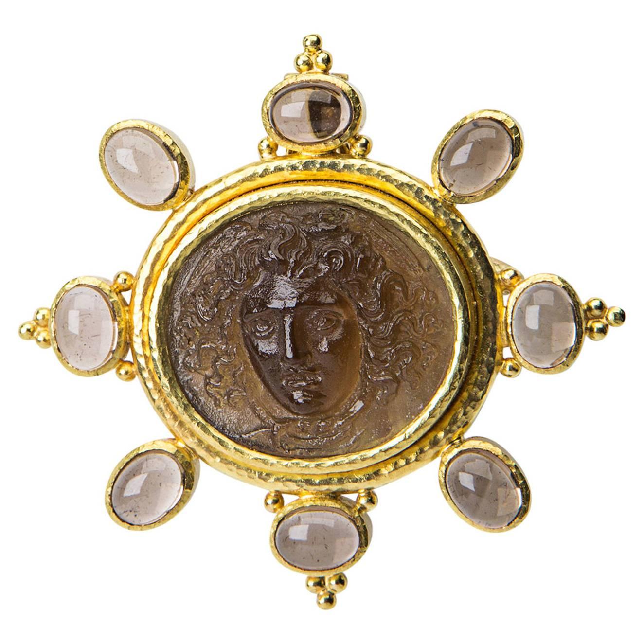 Elizabeth Locke Venetian Glass Medusa Pin Pendant