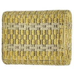 Two-Color Woven Gold Pill Box