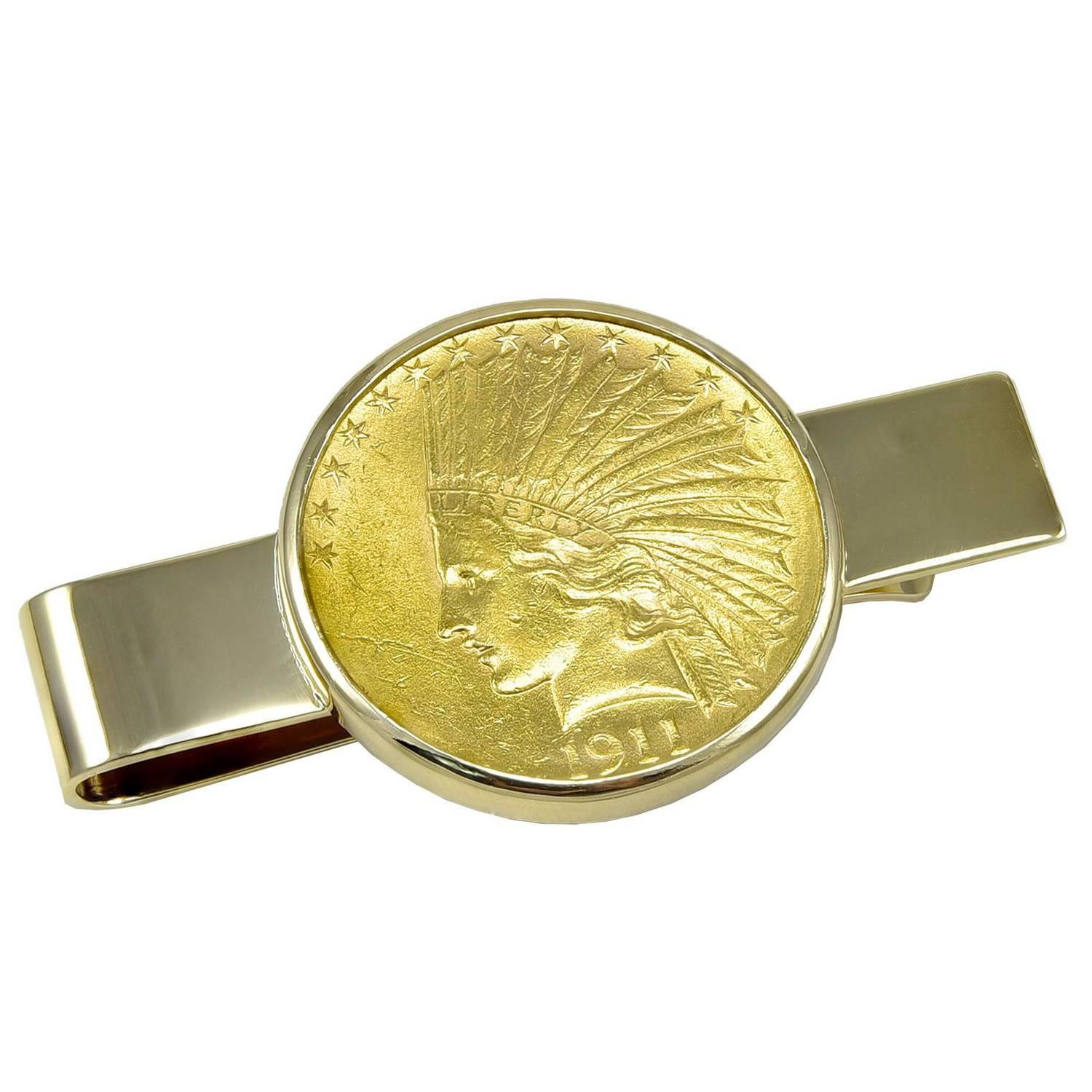 Tiffany and Co. Gold Indian Head Money Clip For Sale at 1stdibs
