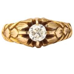 Antique The Glory of an Art Nouveau Gold and Diamond Ring