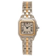 Cartier Lady's Yellow Gold Stainless Steel Panther Quartz Wristwatch