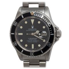 Vintage Rolex Stainless Steel Submariner Transitional Model Wristwatch Ref 16800