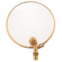 Specchio per borsa da sera con cornice in oro massiccio Ruser