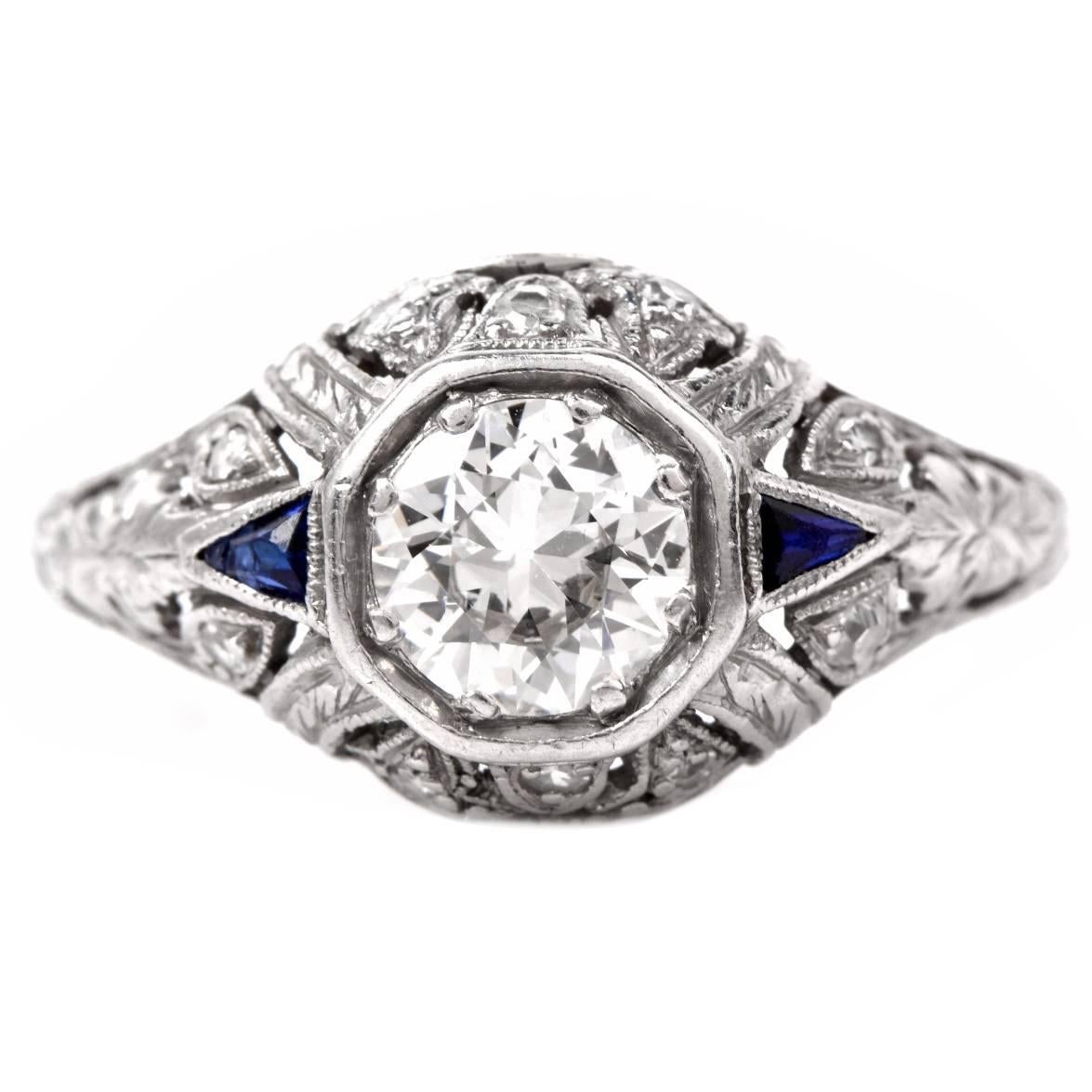 Antique Diamond platinum Engagement ring