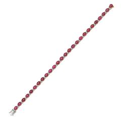 Elegant Ruby Diamond Gold line Bracelet