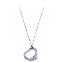 Tiffany & Co. Elsa Peretti Open Heart Diamond platinum Pendant