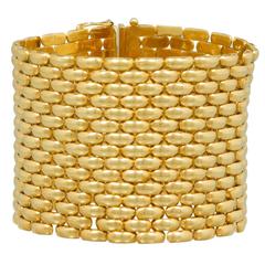 Wide Yellow Gold Link Bracelet