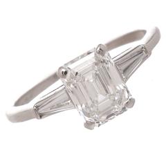 Retro 1950s Cartier Diamond Platinum Engagement ring