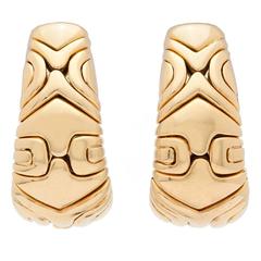 Bulgari Alveare Gold Half Hoop Earrings 1