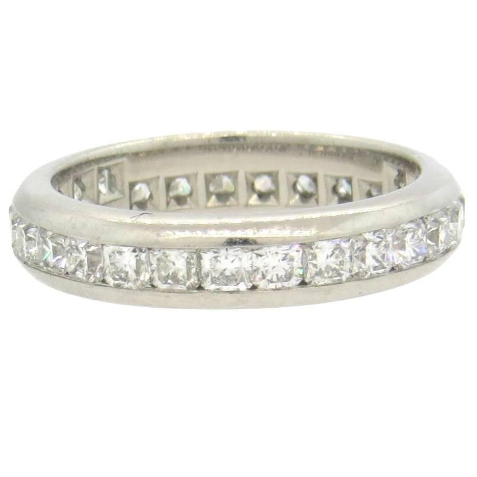Tiffany & Co Lucida Platinum Diamond Eternity Wedding Band Ring