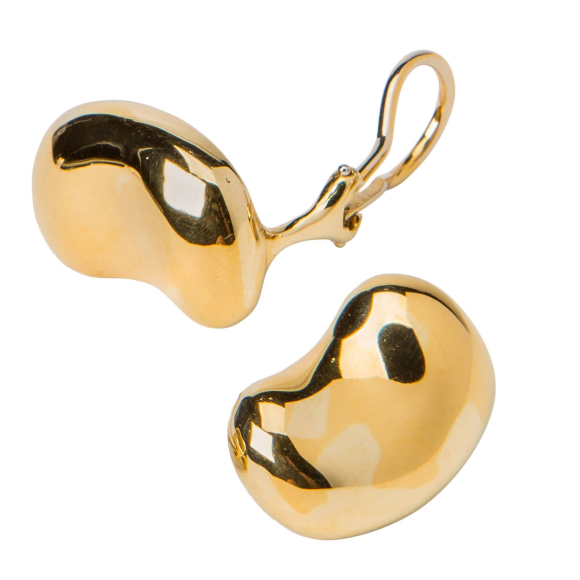 Tiffany & Co. Elsa Peretti Gold Bean Earrings