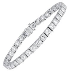 7.50 Carat Diamond Platinum Link Bracelet
