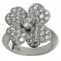 Van Cleef & Arpels Cosmos Diamond Gold Medium Flower Ring