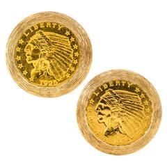 US Indian Head Gold Coin Cuff Links