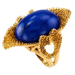 1960s Lapis Lazuli Gold Cocktail Ring