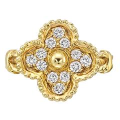 Van Cleef & Arpels Diamond Gold ​Vintage Alhambra Ring