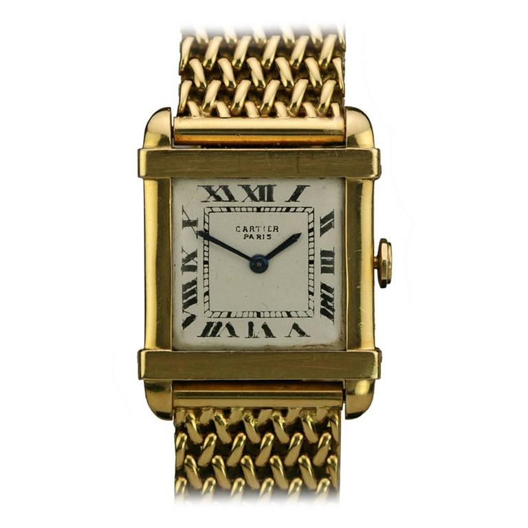 CARTIER Yellow Gold Cartier Chinese Wristwatch circa 1940 at 1stDibs