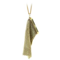 Antique Late 19th Century Chainmail Gold Pouch Pendant