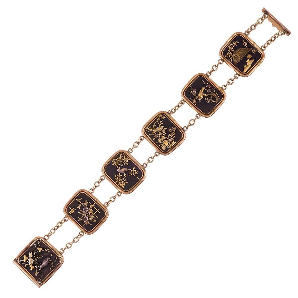 1920s Gold Shakudo Bracelet