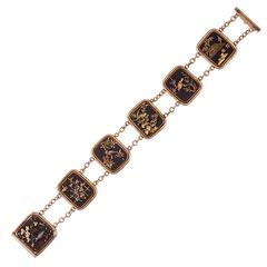 Antique 1920s Gold Shakudo Bracelet