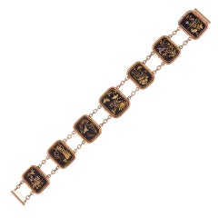 Antique 1920s Gold Shakudo Bracelet