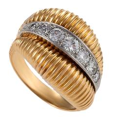 Van Cleef & Arpels Diamond Gold Platinum Ring 12