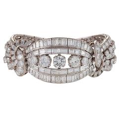 Mellerio dits Meller Pulsera retro de diamantes y platino