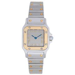 Cartier Lady's Yellow Gold Stainless Steel Santos Galbee Quartz Wristwatch