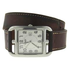 Hermes stainless steel Cape Cod Tonneau Quartz Wrap Bracelet  Watch