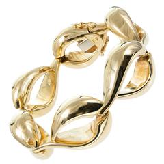 Vintage Bel Pat Gold Hinged Link Bracelet