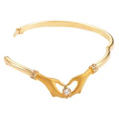 Carrera y Carrera Diamond Gold Hands Bangle bracelet