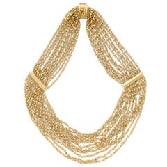 Gold Multi-Strand Collar Necklace