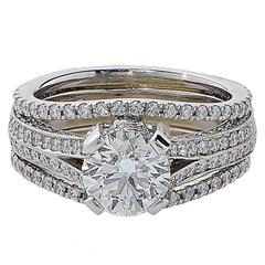 Used 2.38 Carats Hearts on Fire Diamond Platinum Wedding Ring