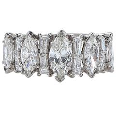 Marquise Diamond Gold Band Ring