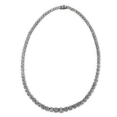 1950s Exquisite Diamond Riviere Platinum Necklace 11