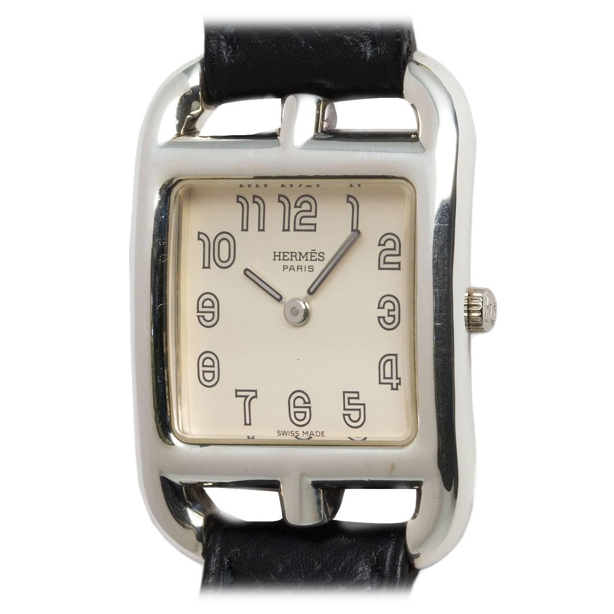 Hermes Lady's Stainless Steel Cape Cod Quartz Wristwatch 