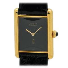Used Cartier Man's Vermeil Tank Louis Must de Cartier Wristwatch circa 1970s