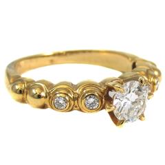 Fred Paris Diamond Gold Solitaire Ring 12