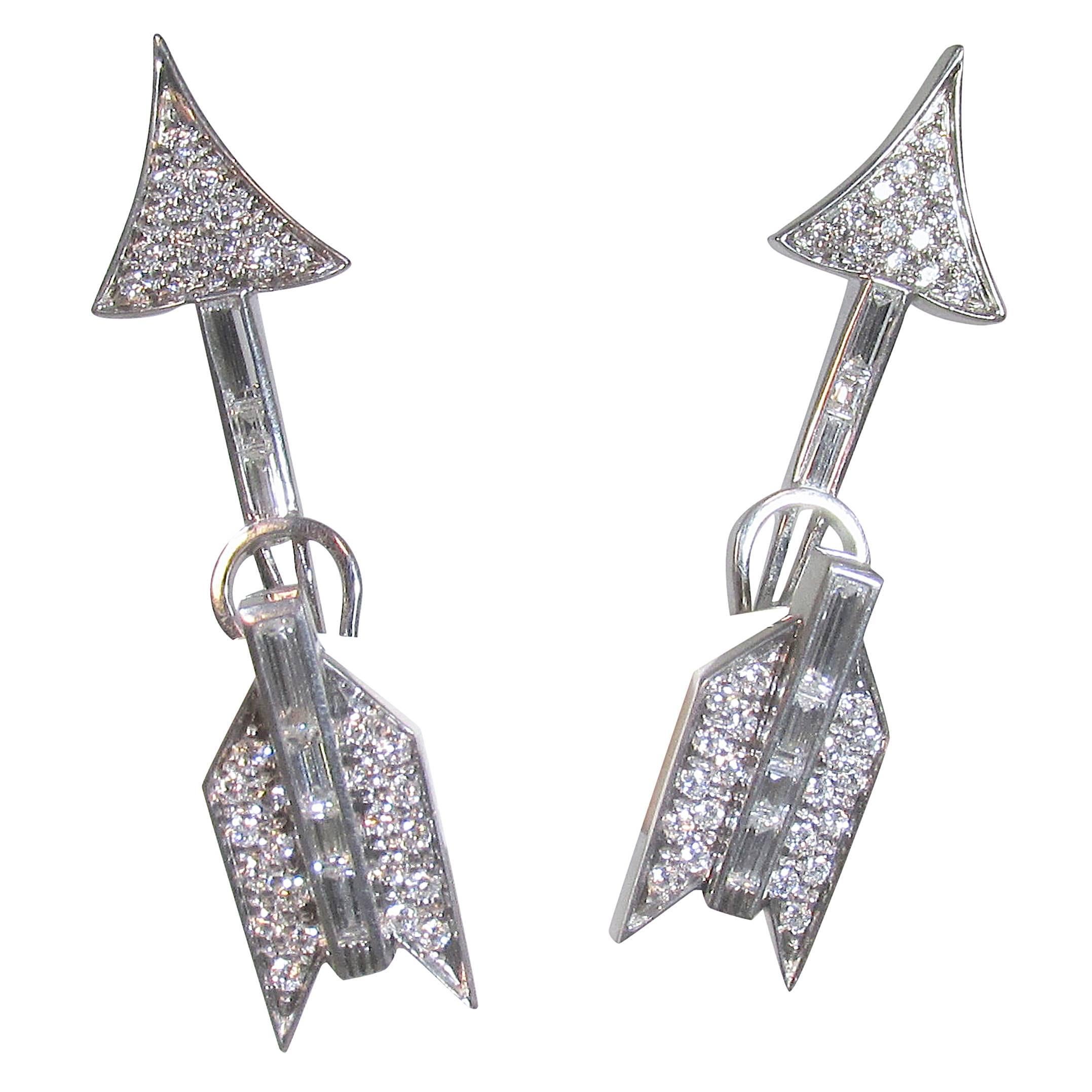 Diamond Gold Arrow Earrings