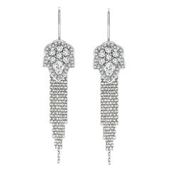 Ana De Costa Diamond Platinum Drop Earrings 7