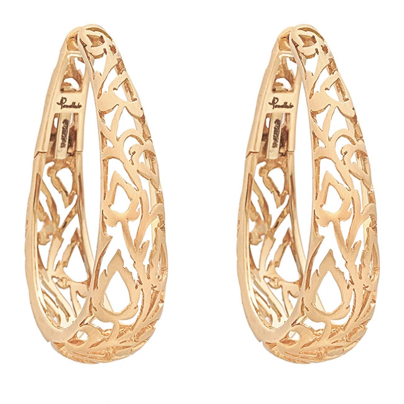 Pomellato gold Openwork Leaf Hoops