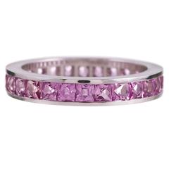 Channel Set Pink Sapphire Eternity Band