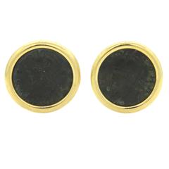 Vintage Bulgari  Ancient Coin Gold Cufflinks 