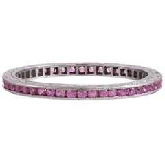Channel Set Pink Sapphire Eternity Band