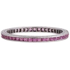 Channel Set Pink Sapphire Eternity Band 4